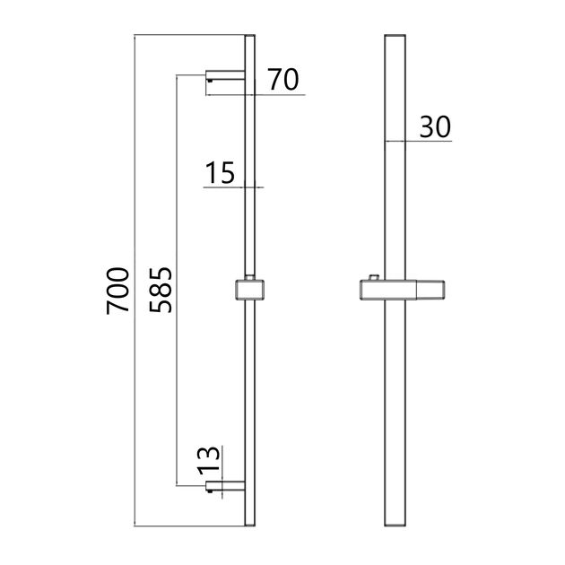 Штанга для душа Qtap Lepit 82103NC, фото , зображення 2 | SNABZHENIE.com.ua