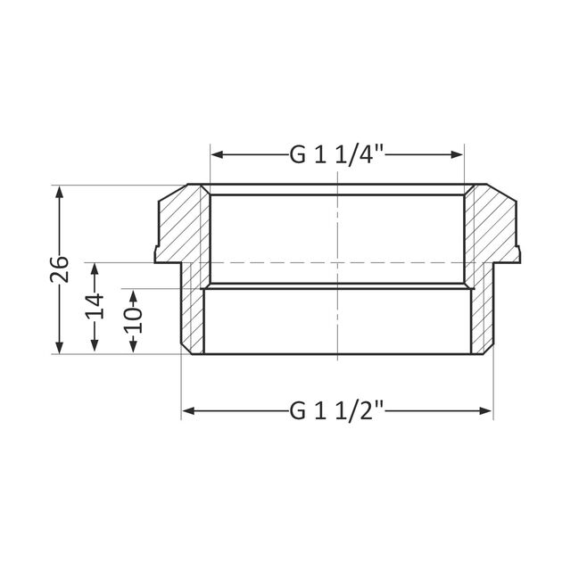 Футорка SD Plus 1 1/2"х1 1/4" НВ SD4234032, фото , зображення 2 | SNABZHENIE.com.ua