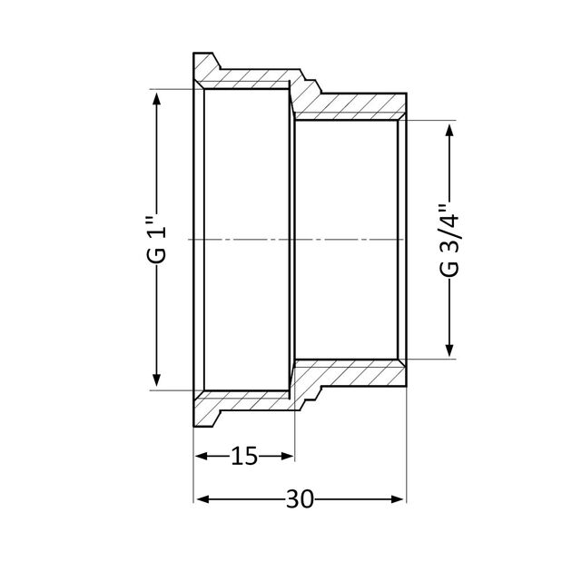 Муфта SD Plus 3/4"х1" ВР SD4052025, фото , зображення 2 | SNABZHENIE.com.ua