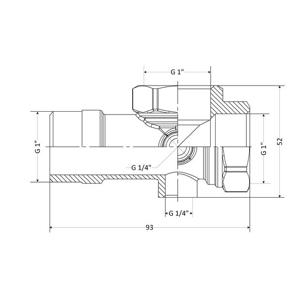 Пятерник SD Plus 1"х1"х1"1/4"х1/4" ВВНВН SD42525252566, фото , изображение 2 | SNABZHENIE.com.ua