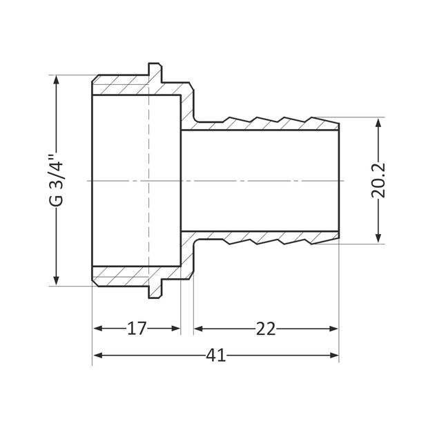 Штуцер SD Plus 20х3/4" НР SD4272020, фото , зображення 2 | SNABZHENIE.com.ua