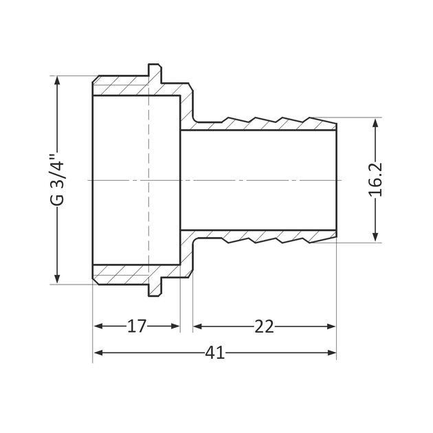 Штуцер SD Plus 16х3/4" НР SD4272016, фото , зображення 2 | SNABZHENIE.com.ua