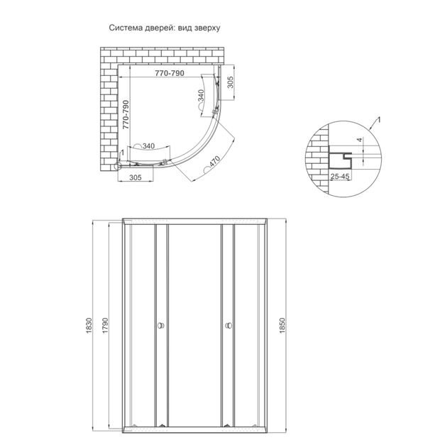 Душова кабіна Lidz Latwa SC80x80.SAT.LOW.GR, тоноване скло 4 мм без піддона, фото , зображення 2 | SNABZHENIE.com.ua