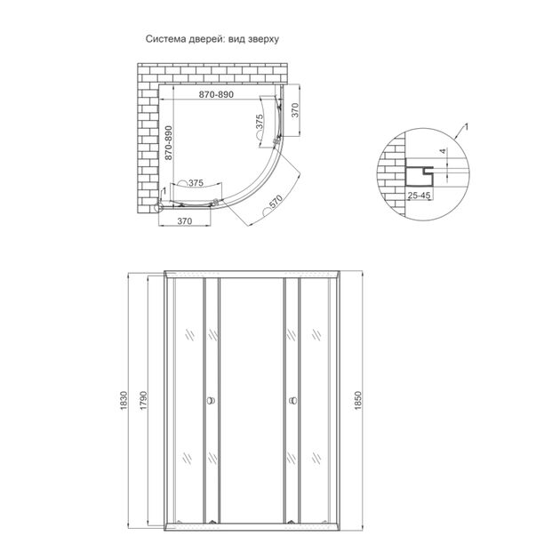 Душова кабіна Lidz Latwa SC90x90.SAT.LOW.GR, тоноване скло 4 мм без піддону, фото , зображення 2 | SNABZHENIE.com.ua