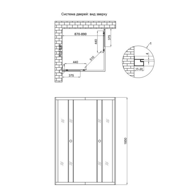 Душова кабіна Lidz Wawel SC90x90.SAT.LOW.GR, тоноване скло 4 мм без піддона, фото , зображення 2 | SNABZHENIE.com.ua