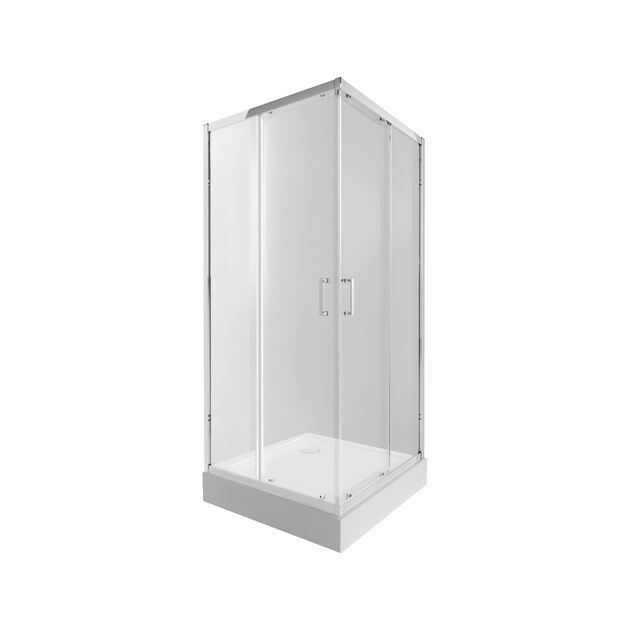 Набір Qtap душова кабіна Taurus CRM1099SC6 Clear 2020x900x900 мм + піддон Tern 309912C 90x90x12 см з сифоном, фото  | SNABZHENIE.com.ua
