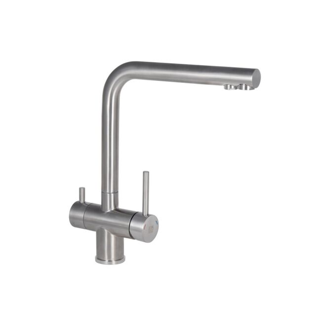 Змішувач для кухні Lidz Aria 24F-SFS, F-образний з підключенням фільтрованої води (k35), фото  | SNABZHENIE.com.ua