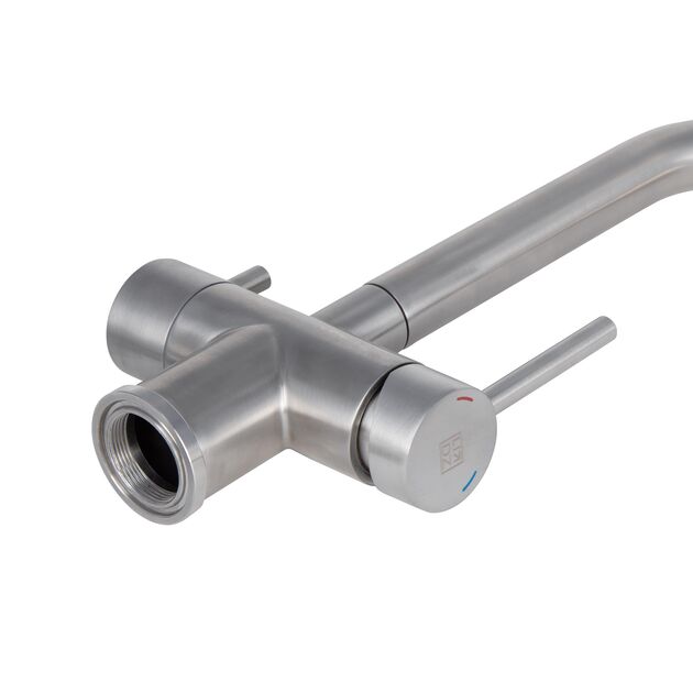 Змішувач для кухні Lidz Aria 24F-SFS, F-образний з підключенням фільтрованої води (k35), фото , зображення 3 | SNABZHENIE.com.ua