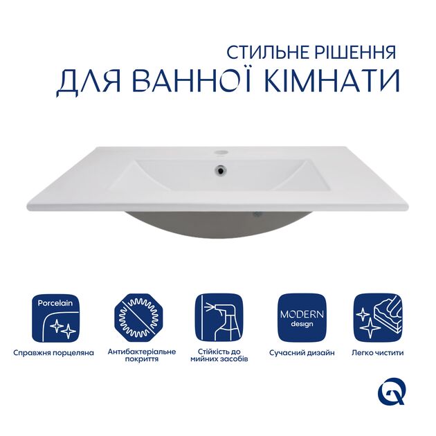Раковина Qtap Albatross 700x460x180 Белая без клапана QT01113070CW, фото , изображение 3 | SNABZHENIE.com.ua