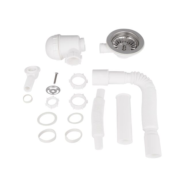 Сифон для кухонної мийки Lidz (WHI) LK14, колбовий з круглим переливом (вихід 50 мм), фото , зображення 3 | SNABZHENIE.com.ua