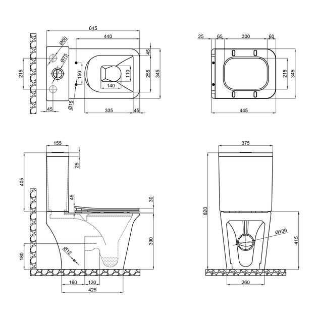 Qtap Kalao чаша унитаза напольна Rimless гор. випуск, нижній підвод, без сидіння 660х360х820mm БІЛА, фото , зображення 2 | SNABZHENIE.com.ua