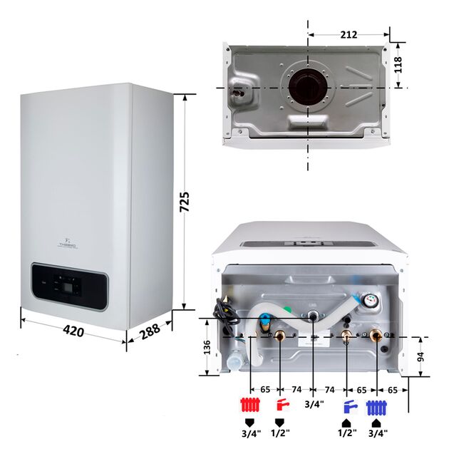 Газовый котел Thermo Alliance EWA 24 кВт, двухконтурный, конденсационный, фото , изображение 2 | SNABZHENIE.com.ua