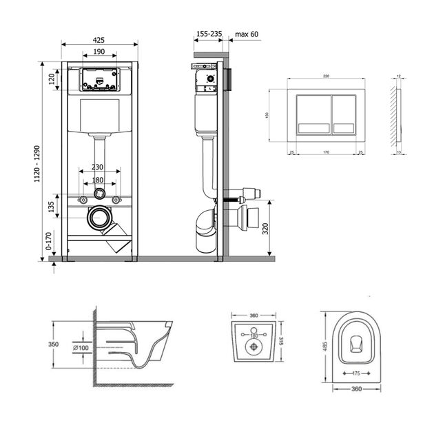 Комплект: Qtap Jay Ultra Quiet унитаз + инсталляция 4в1 Chrome, фото , изображение 2 | SNABZHENIE.com.ua