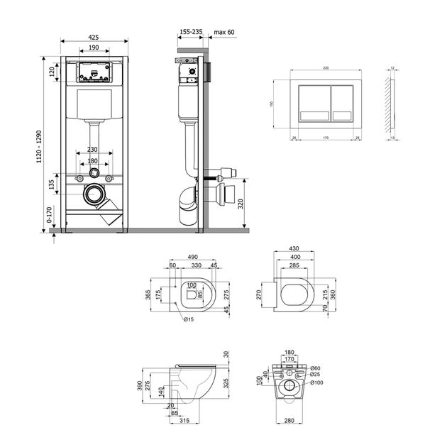 Унитаз подвесной Qtap Robin Ultra Quiet + комплект инсталляции 4в1, фото , изображение 2 | SNABZHENIE.com.ua