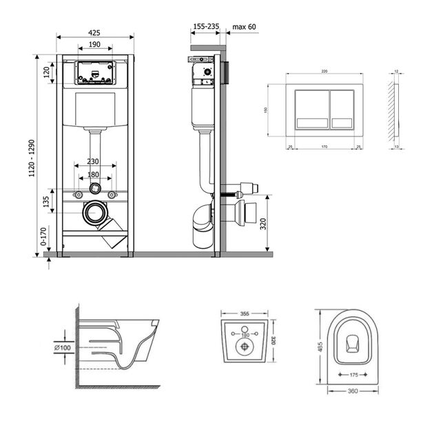 Комплект: Унитаз Qtap Swan Ultra Quiet + Инсталляция Nest 4в1 Chrome, фото , изображение 2 | SNABZHENIE.com.ua