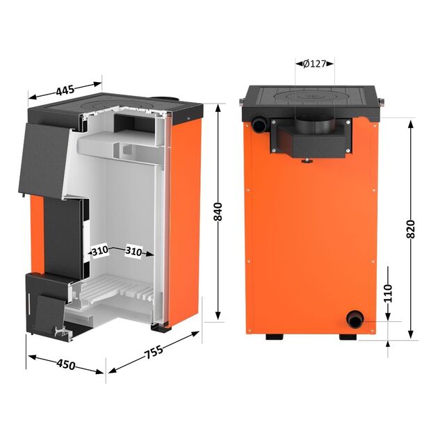 Котел твердотопливный Thermo Alliance Magnum V 4.0 SSF 12 с конфоркой, фото , изображение 2 | SNABZHENIE.com.ua