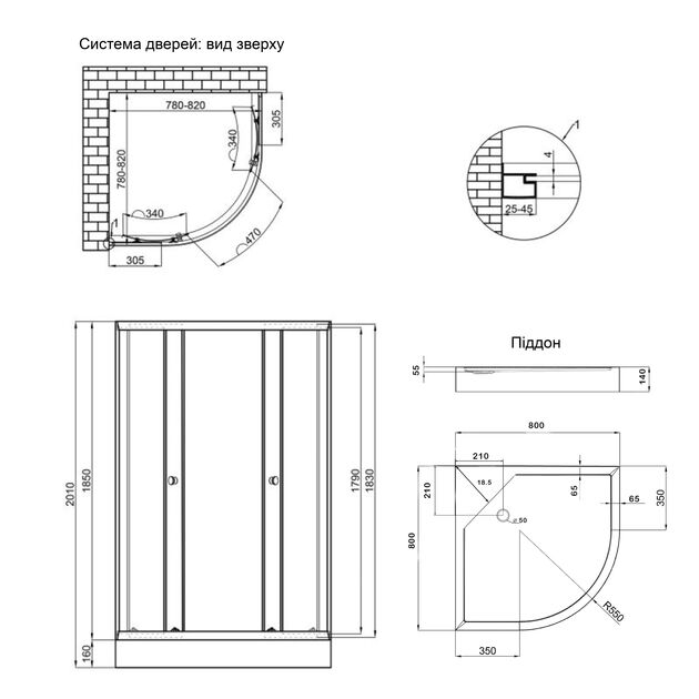 Душевая кабина Lidz Latwa SC80x80, стекло 4 мм + поддон KAPIELKA ST80x80, фото , изображение 2 | SNABZHENIE.com.ua
