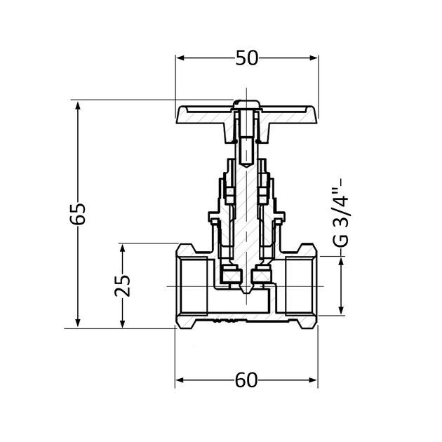 Вентиль латунный SD 20х3/4" ВР (YA), фото , изображение 2 | SNABZHENIE.com.ua