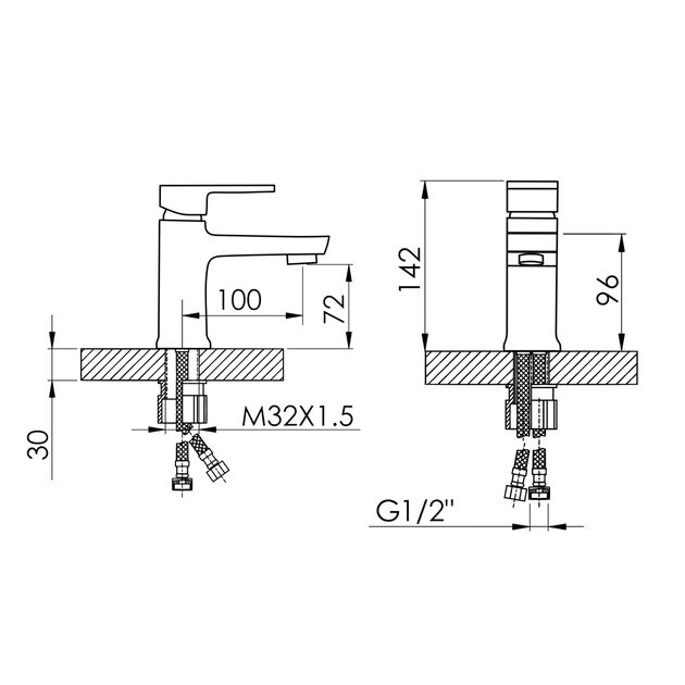 Смеситель для раковины Lidz Wawel 001, хромированный, фото , изображение 2 | SNABZHENIE.com.ua
