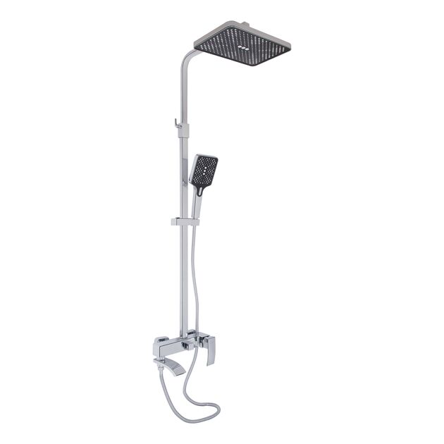 Душевая система Qtap Swan Cascada на 3 потребителя (с изливом) Chrome, фото  | SNABZHENIE.com.ua