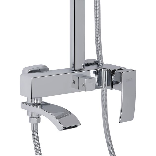 Душевая система Qtap Swan Cascada на 3 потребителя (с изливом) Chrome, фото , изображение 3 | SNABZHENIE.com.ua