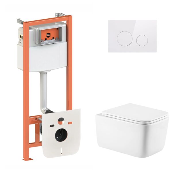 Комплект: унитаз Qtap Gemini Ultra Quiet + инсталляция Nest 4в1, фото  | SNABZHENIE.com.ua
