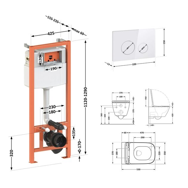 Унитаз Qtap Gemini Ultra Quiet + комплект инсталляции Nest 4в1, фото , изображение 2 | SNABZHENIE.com.ua