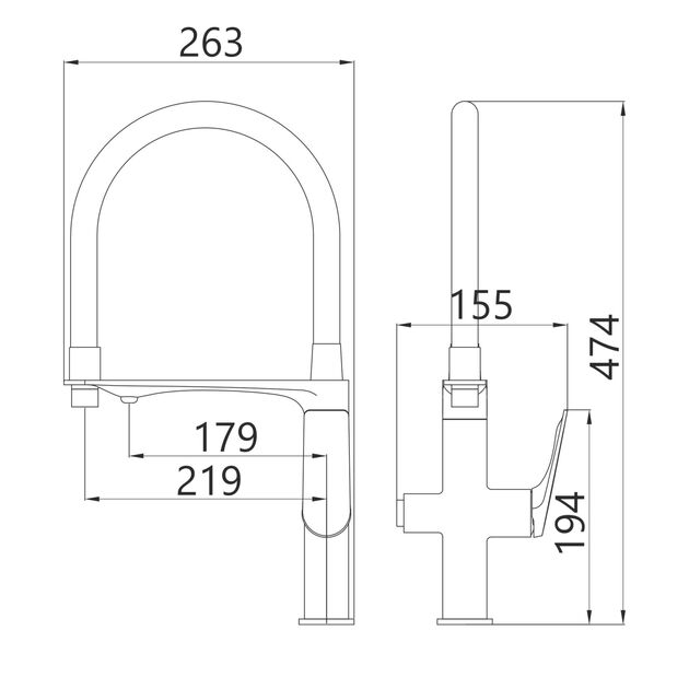 Смеситель для кухни Qtap Vlasta New с гибким изливом Chrome, фото , изображение 2 | SNABZHENIE.com.ua