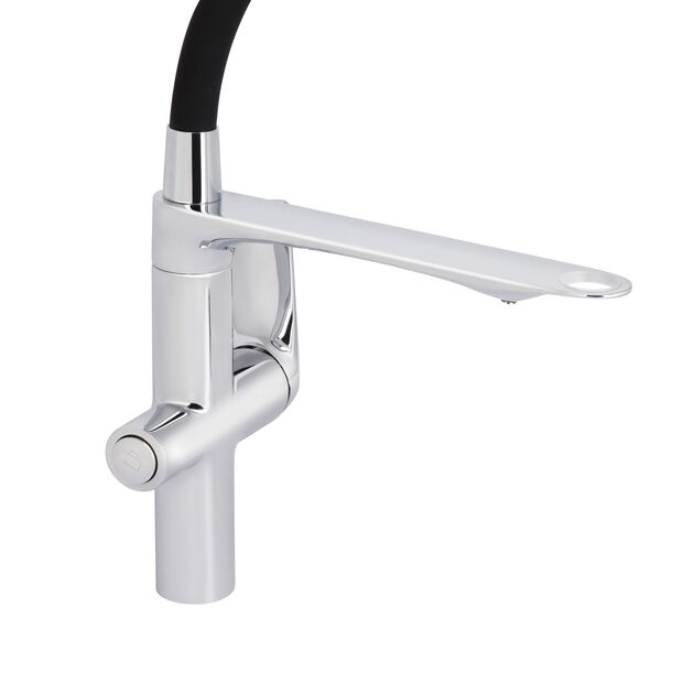 Смеситель для кухни Qtap Vlasta New с гибким изливом Chrome, фото , изображение 3 | SNABZHENIE.com.ua