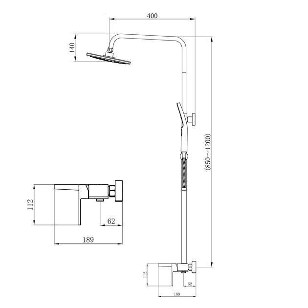 Душевая система универсальная Qtap Gemini на три потребителя (с изливом) QTGEM111CRW45687 Chrome/White, фото , зображення 2 | SNABZHENIE.com.ua