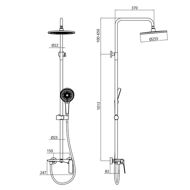Душевая система Qtap Slavonice для двух потребителей, хром., фото , изображение 2 | SNABZHENIE.com.ua