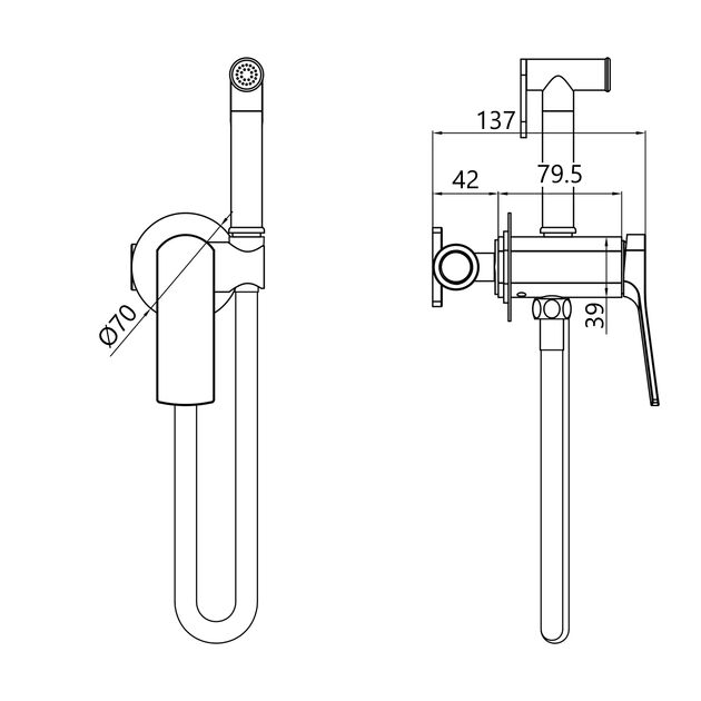 Набор для гигиенического душа Qtap Slavonice округлый QTSLA262CRM45915 Chrome, фото , зображення 2 | SNABZHENIE.com.ua