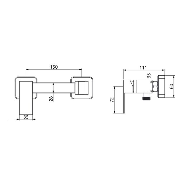 Набор для гигиенического душа Lidz Kubis 110 Black LDKUB110BLA46104 прямоугольный, фото , зображення 2 | SNABZHENIE.com.ua