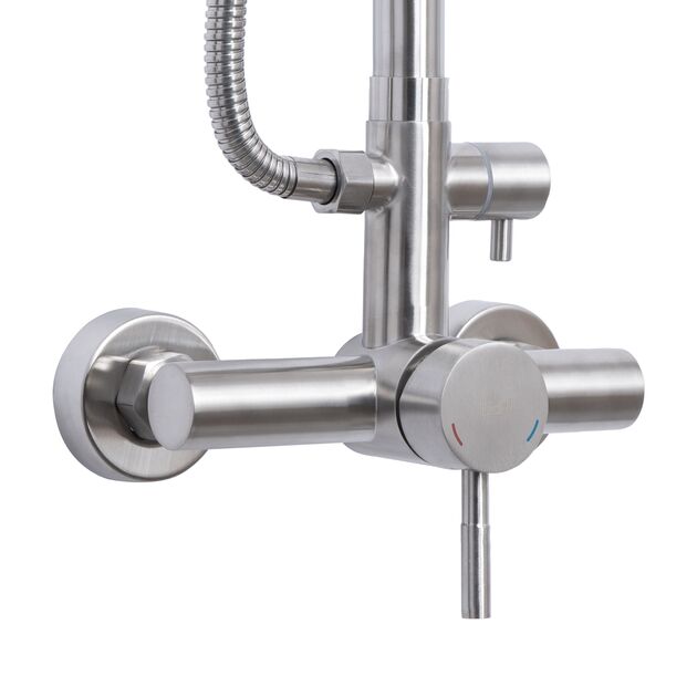 Душевая система Lidz Aria 1020 для двух потребителей, никель, фото , изображение 3 | SNABZHENIE.com.ua