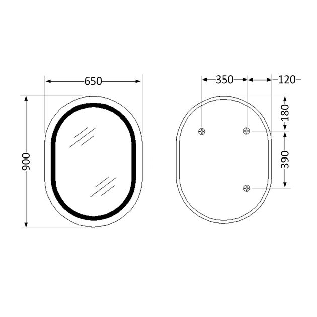 Зеркало Qtap Gemini 650x900 с LED и антизапотеванием, диммером, фото , изображение 2 | SNABZHENIE.com.ua