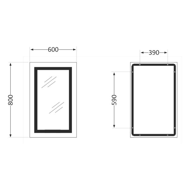 Зеркало Qtap Cardinal 600х800 с LED-подсветкой Touch, с антизапотеванием, с диммером, рег. темп. цвета (3000-6500K) Reverse QT0478C6080, фото , зображення 2 | SNABZHENIE.com.ua