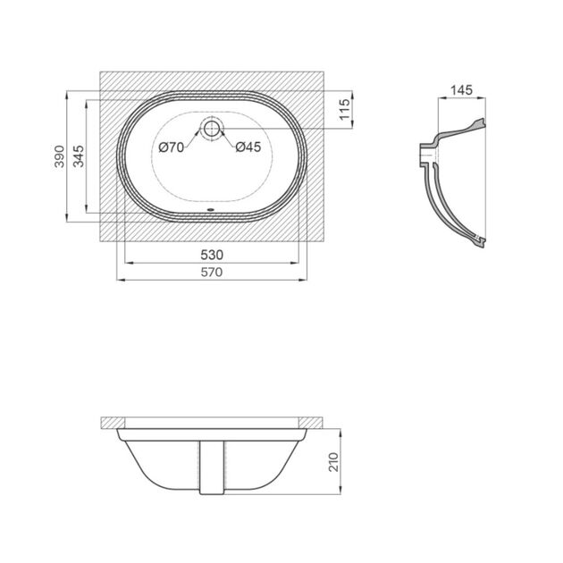 Раковина Qtap Stork 560x395x195 White QT15116030W, фото , зображення 2 | SNABZHENIE.com.ua