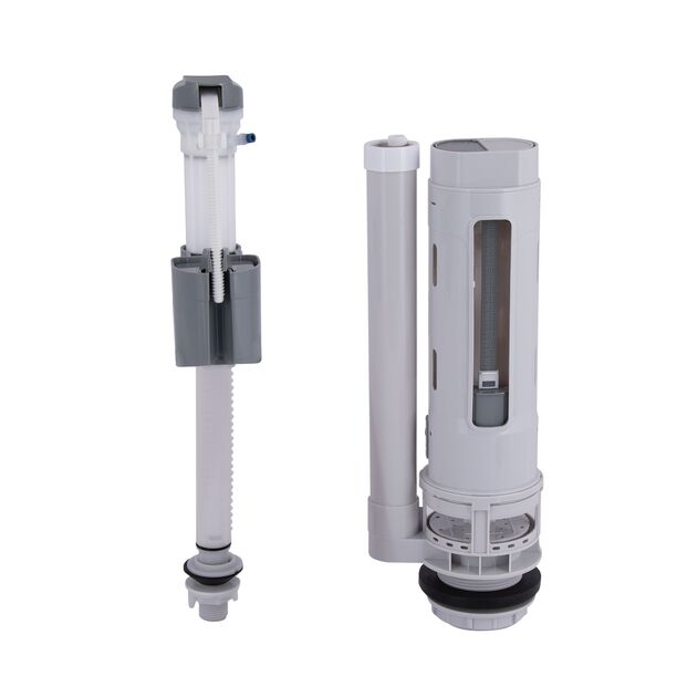 Qtap HY2 (Kalao) комплект арматуры для бачка унитаза с двойной круглой кнопкой смыва 4,8 см и клапаном нижней подачи воды, 3/6L CHR, фото , зображення 3 | SNABZHENIE.com.ua