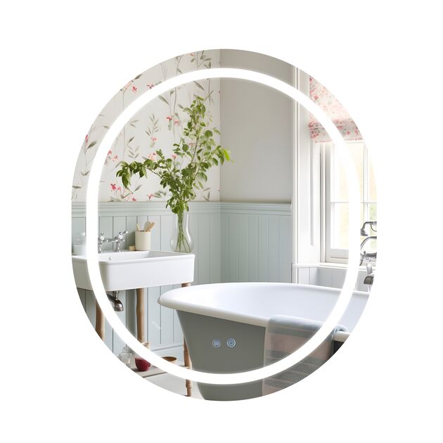 Зеркало Qtap Gemini 800x700 с LED-подсветкой и диммером, фото  | SNABZHENIE.com.ua