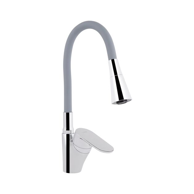 Смеситель для кухни Lidz Tani 007F3 с гибким изливом (k40) LDTAN007F3GCR31869 Grey / Chrome, фото  | SNABZHENIE.com.ua