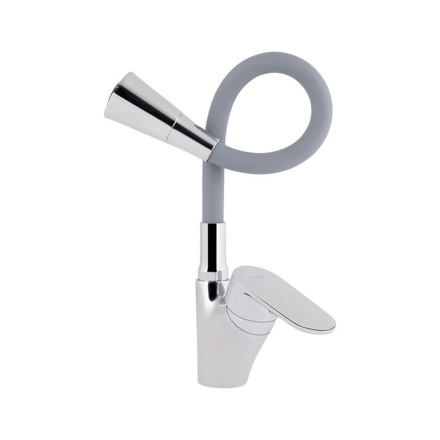 Смеситель для кухни Lidz Tani 007F3 с гибким изливом (k40) LDTAN007F3GCR31869 Grey / Chrome, фото , изображение 3 | SNABZHENIE.com.ua