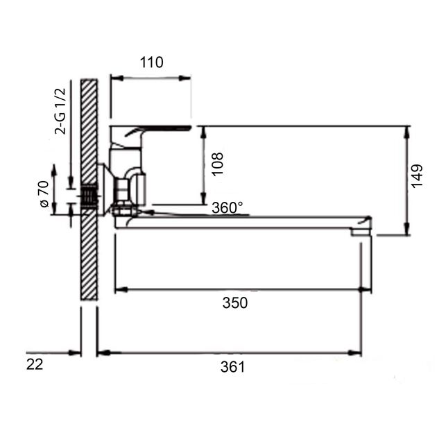 Смеситель для ванны Qtap Jay с длинным поворотным изливом (c душевым гарнитуром) QTJAY2601CRW45552 Chrome/White, фото , изображение 2 | SNABZHENIE.com.ua