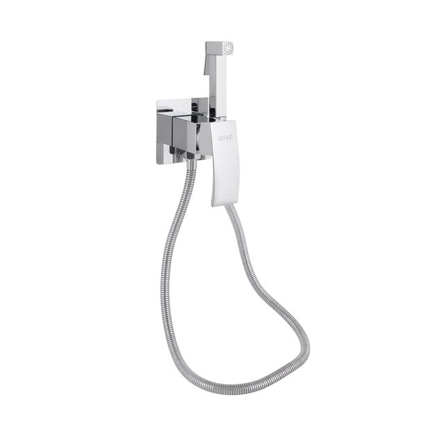 Набор для гигиенического душа Qtap Swan Cascada прямоугольный QTSWA262CRM45567 Chrome, фото  | SNABZHENIE.com.ua