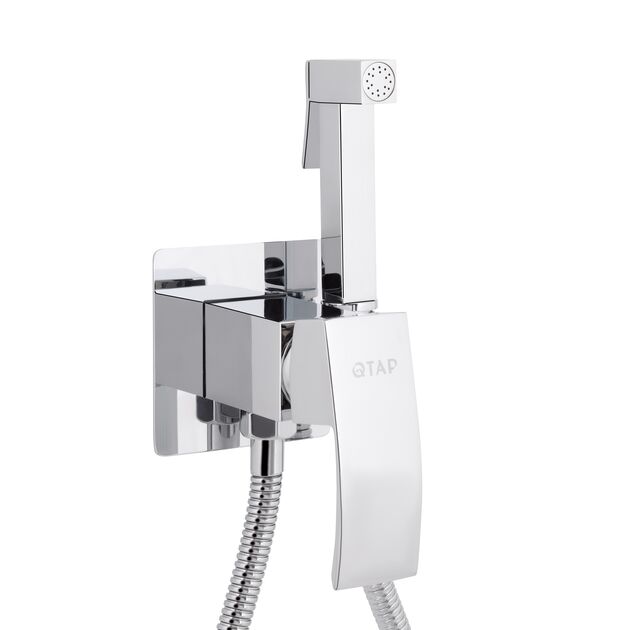 Набор для гигиенического душа Qtap Swan Cascada прямоугольный QTSWA262CRM45567 Chrome, фото , изображение 3 | SNABZHENIE.com.ua