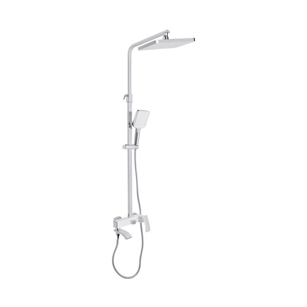 Душевая система универсальная Qtap Swan Cascada на три потребителя (с изливом) QTSWA111CRW45570 Chrome/White, фото  | SNABZHENIE.com.ua