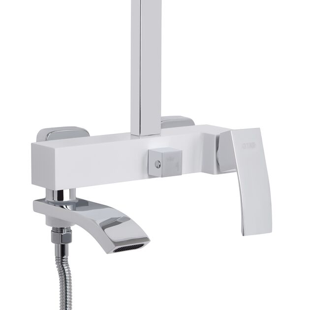 Душевая система универсальная Qtap Swan Cascada на три потребителя (с изливом) QTSWA111CRW45570 Chrome/White, фото , изображение 3 | SNABZHENIE.com.ua