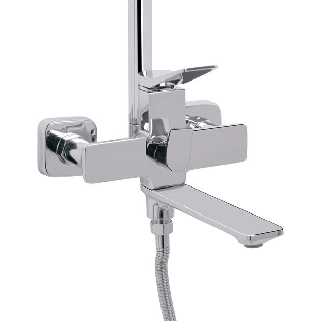 Душевая система универсальная Qtap Presto на три потребителя (с изливом) QTPRE111CRM45575 Chrome, фото , зображення 3 | SNABZHENIE.com.ua