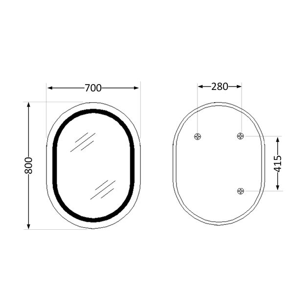 Зеркало Qtap Gemini 800х700 з LED-підсвіткою Touch, з антизапотіванням, з диммером, рег. темп. кольору (3000-6500K) Reverse QT2578R8071W, фото , зображення 2 | SNABZHENIE.com.ua