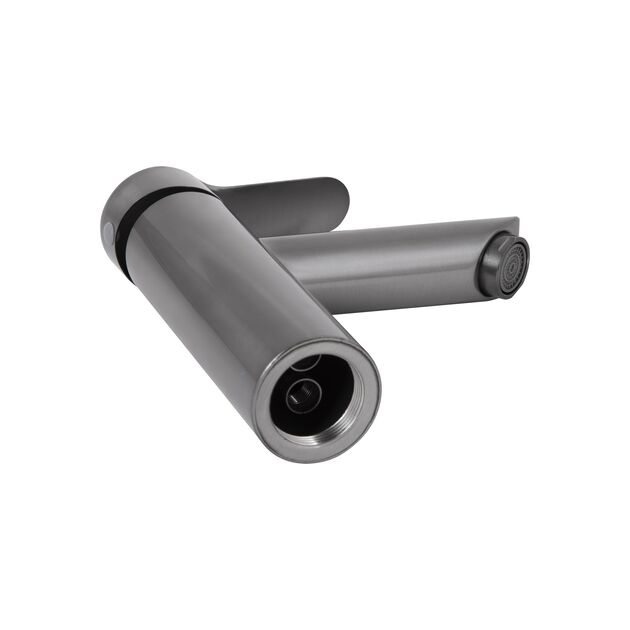 Смеситель для раковины Brinex Pure 001F низкий графитовый, фото , изображение 3 | SNABZHENIE.com.ua