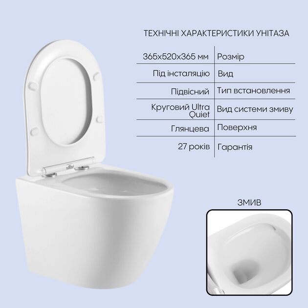 Унитаз Robin + инсталляция Nest 4 в 1, фото , изображение 3 | SNABZHENIE.com.ua